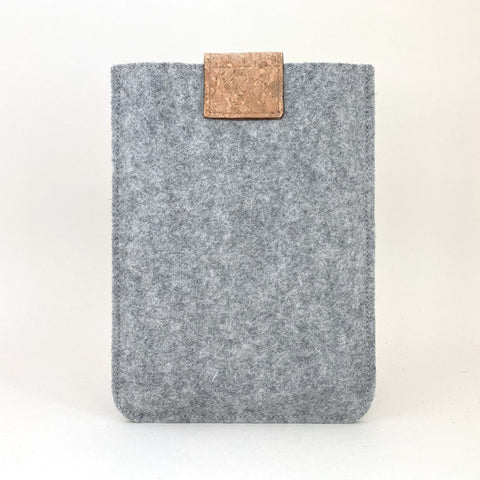 Skreddersydd eReader-etui | med magnetlås og ekstra rom | lys grå - spor | Modell "HAKA"