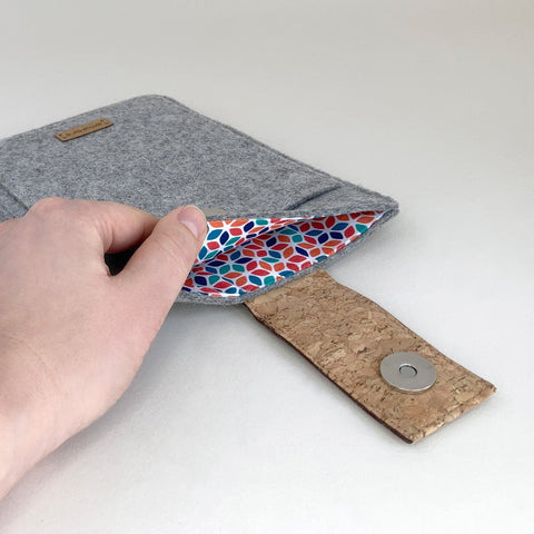 Hylse for PocketBook Era Color | med magnetlås og ekstra rom | lys grå - Colorful | Modell "HAKA"