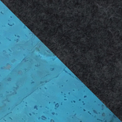 Skulderveske for Fairphone 6 | laget av filt og økologisk bomull | antrasitt - azur | Modell KEDJA deluxe