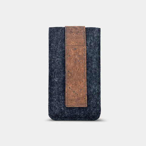Gürteltasche für Samsung Galaxy A37 aus anthrazit Filz mit magnetischem Verschluss. Ideal für unterwegs.