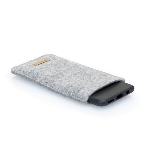 Mobilveske med kortlomme for Sony Xperia 1 III | lys grå - striper | Modell "ZIP"