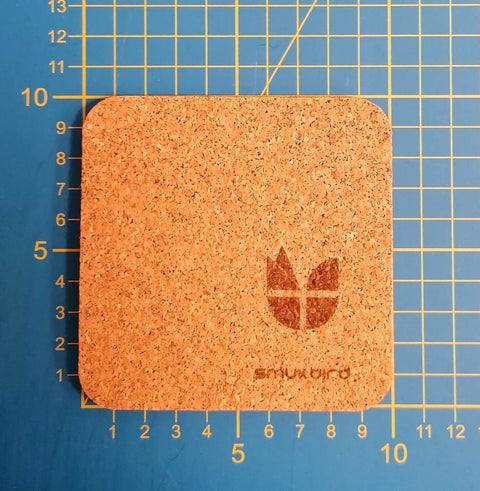 Glassunderlag av filt og kork | Sett med 2 | 10x10cm | lys grå