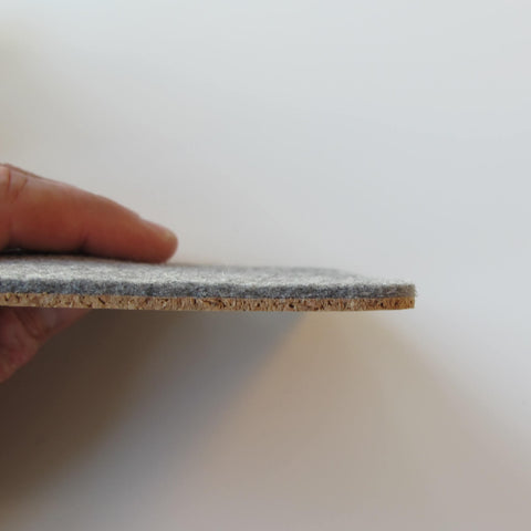 Glassunderlag av filt og kork | Sett med 2 | 10x10cm | lys grå