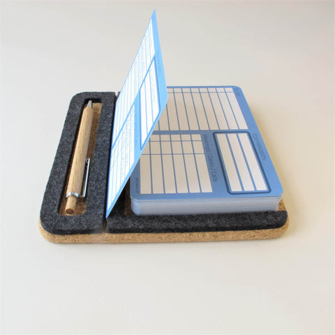 "ToDo"-seddelholder inkludert 50 kort og kulepenn av tre | laget av filt og kork | antrasitt