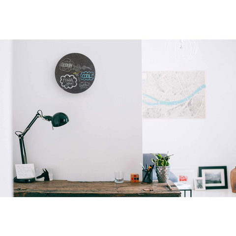 Veggklokke i filt og kork 30 cm | Design "Cool" av Anja Streese