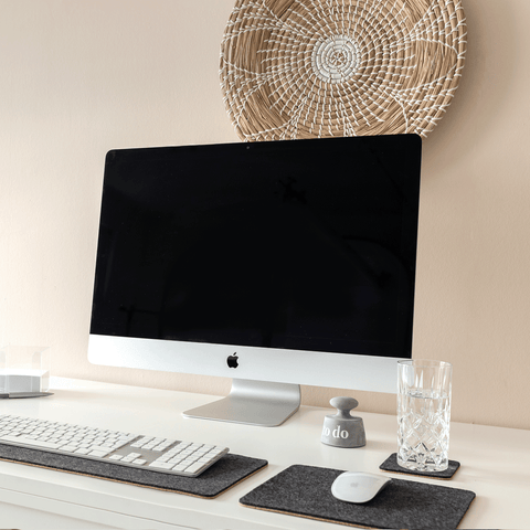 Musematte laget av filt og kork | 20x25 cm | antrasitt