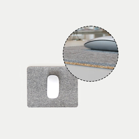 Musematte laget av filt og kork | 20x25 cm | lys grå