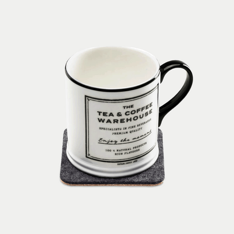 Glassunderlag av filt og kork | Sett med 2 | 10x10cm | antrasitt