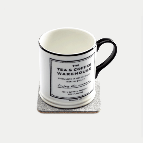 Glassunderlag av filt og kork | Sett med 2 | 10x10cm | lys grå