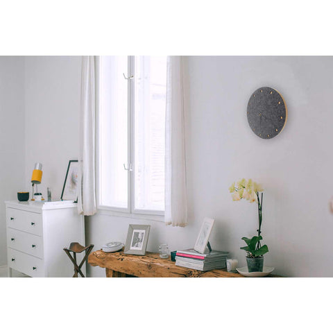 Veggklokke i filt og kork 30 cm | antrasitt - svart | Design: Esbjerg