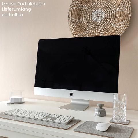 Skrivebordsunderlag av filt og kork | 20x50 cm | lys grå