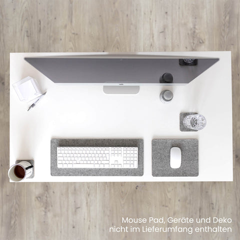 Skrivebordsunderlag av filt og kork | 20x50 cm | lys grå