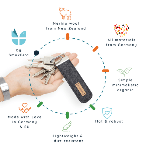 Filt nøkkelring | antrasitt
