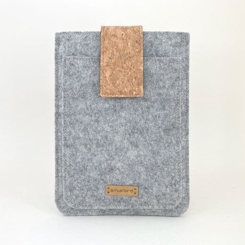 Skreddersydd eReader-etui | med magnetlås og ekstra rom | lys grå - Fargerik | Modell "HAKA"
