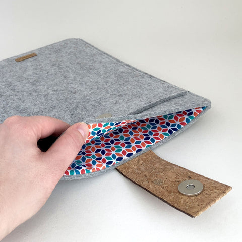 Deksel til Asus Pro | med magnetlås og ekstra rom  | lys grå - Fargerik | Modell "HAKA"