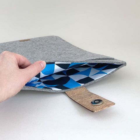 Deksel for Asus Zenbook 14 Flip | med magnetlås og ekstra rom  | lys grå - former | Modell "HAKA"