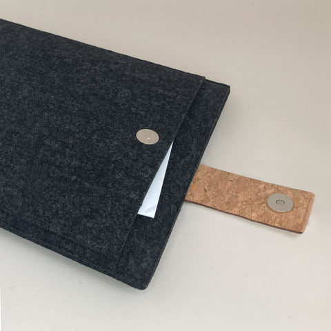 Deksel for Asus Zenbook 14 Flip | med magnetlås og ekstra rom  | antrasitt - Bloom | Modell "HAKA"