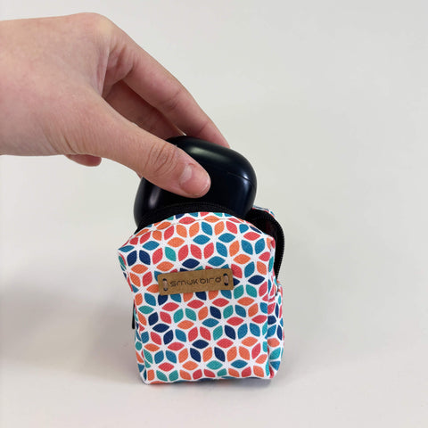Mini-veske for hodetelefoner og mer. | laget av økologisk bomull | Design fargerikt | Modell PocketCube