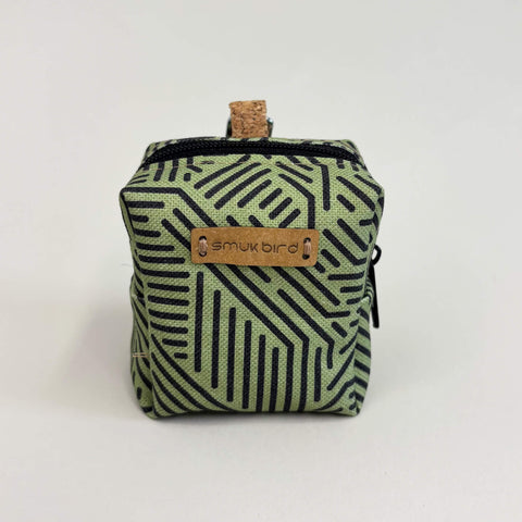 Mini-veske for hodetelefoner & Co. | laget av økologisk bomull | Designstriper | Modell PocketCube