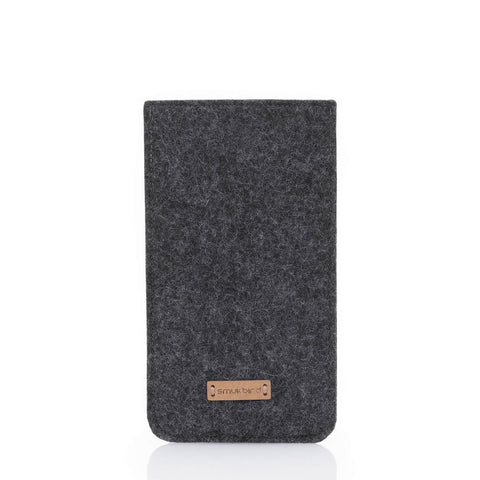 Handytasche für Samsung Galaxy A16 | aus Filz und Bio-Baumwolle | anthrazit - colorful | Modell "LET"
