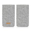 Mobildeksel for Fairphone 6 | laget av filt og økologisk bomull | lys grå - shapes | Modell "LET"