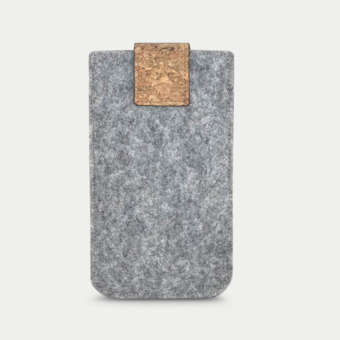 Handytasche für iPhone 12 | mit Magnetverschluss und extra Fach | hellgrau - Shapes | Modell HAKA