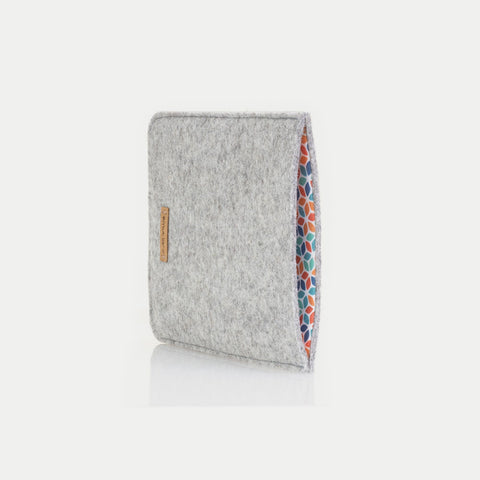 Hylse for PocketBook Verse Pro Color | laget av filt og økologisk bomull | lys grå - fargerik | Modell "LET"