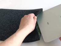 Deksel for iPad Pro 11" - 3. gen | laget av filt og økologisk bomull | antrasitt - spor | Modell "LET"