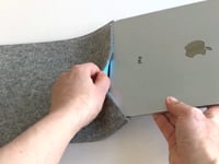Deksel for iPad Pro 12,9" - 6. generasjon | laget av filt og økologisk bomull | lys grå - fargerik | Modell "LET"