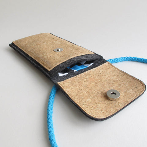 Skulderveske til Fairphone 3 | laget av filt og økologisk bomull | antrasitt - former | Modell KEDJA