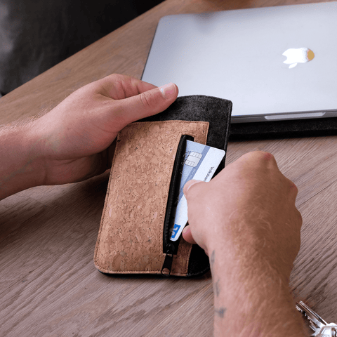 Mobilveske med kortlomme for Google Pixel 5 | antrasitt - spor | Modell "ZIP"
