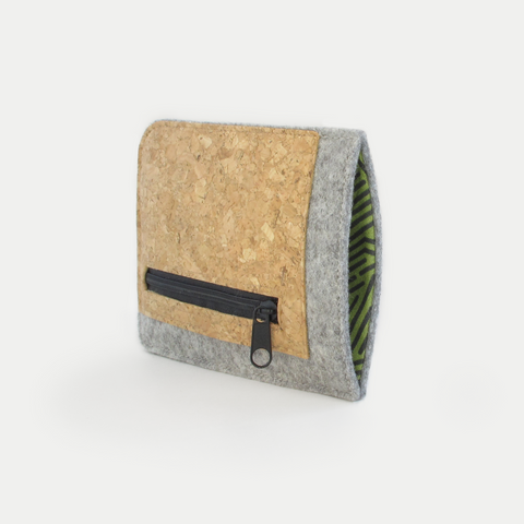 Mobilveske med kortlomme for Xiaomi 14 | lys grå - striper | Modell "ZIP"