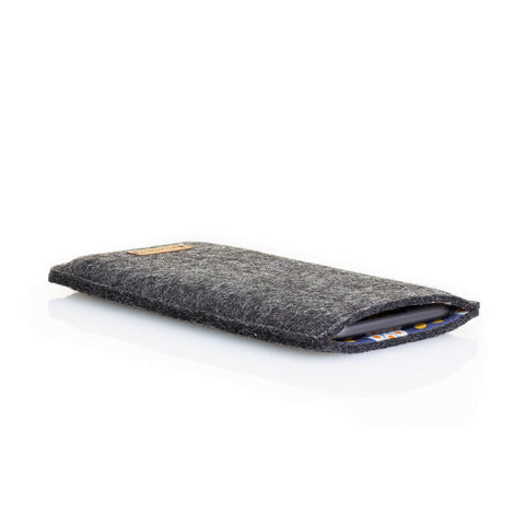 Mobilveske med kortlomme for iPhone 12 mini | antrasitt - blomst | Modell "ZIP"