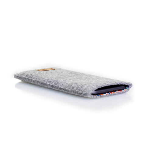 Mobilveske med kortlomme for Samsung Galaxy S23 | lys grå - fargerik | Modell "ZIP"