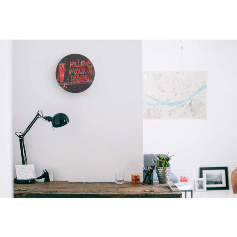Veggklokke i filt og kork 30 cm | Design "Dreams" av Anja Streese