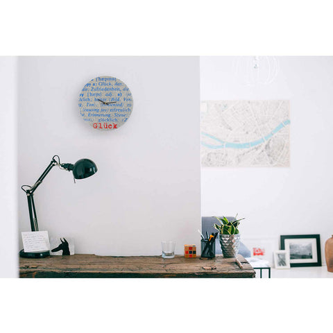 Veggklokke i filt og kork 30 cm | Design "Glück" av Anja Streese