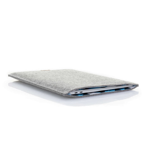 Deksel til MacBook Air 13 | laget av filt og økologisk bomull | lys grå - former | Modell "LET"
