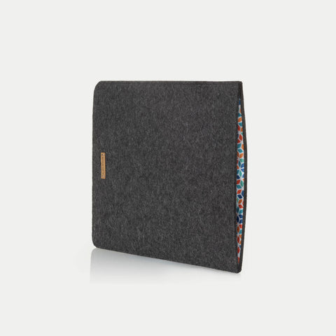 Deksel for iPad Pro 12,9" - 5. generasjon | laget av filt og økologisk bomull | antrasitt - fargerik | Modell "LET"