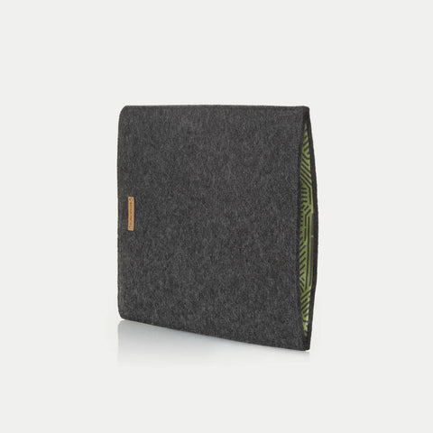 Deksel til iPad Mini - 5. generasjon | laget av filt og økologisk bomull | antrasitt - striper | Modell "LET"