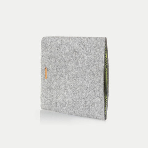 Deksel for iPad Pro 12,9" - 5. gen | laget av filt og økologisk bomull | lys grå - striper | Modell "LET"