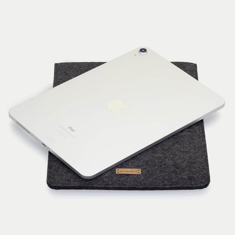 Deksel for iPad Pro 12,9" - 5. generasjon | laget av filt og økologisk bomull | antrasitt - fargerik | Modell "LET"