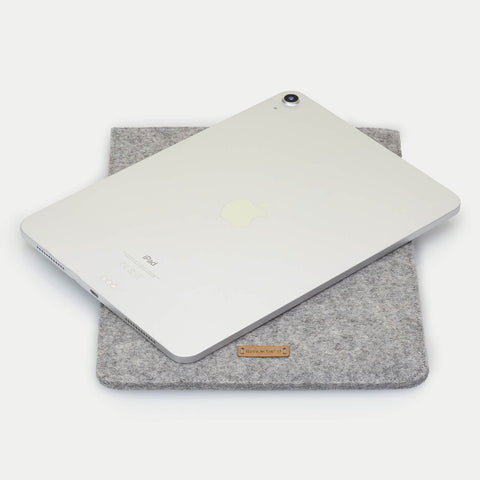 Deksel til Galaxy Tab S8 Ultra | laget av filt og økologisk bomull | lys grå - blomst | Modell "LET"