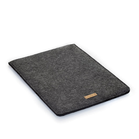 Deksel for iPad Pro 11" - 4. gen | laget av filt og økologisk bomull | antrasitt - former | Modell "LET"