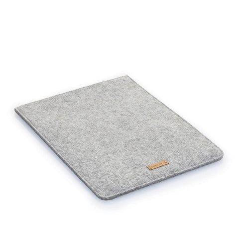 Deksel for iPad Pro 12,9" - 5. gen | laget av filt og økologisk bomull | lys grå - fargerik | Modell "LET"
