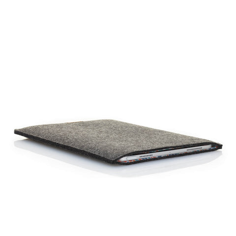 Deksel for Galaxy Tab S6 lite (2022) | laget av filt og økologisk bomull | antrasitt - fargerik | Modell "LET"