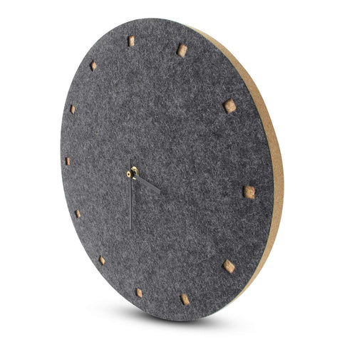 Veggklokke i filt og kork 30 cm | antrasitt - svart | Design: Esbjerg