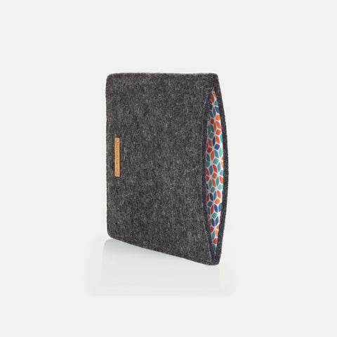 Veske til PocketBook InkPad 3 | laget av filt og økologisk bomull | antrasitt - fargerik | Modell "LET"