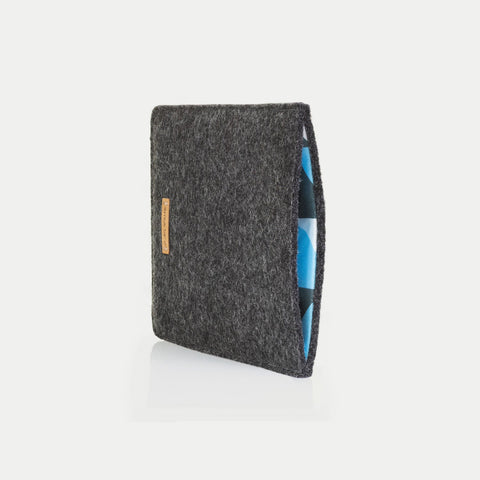 Deksel for PocketBook Basic Lux 3 | laget av filt og økologisk bomull | antrasitt - former | Modell "LET"