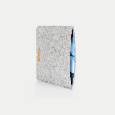 Deksel for PocketBook Basic Lux 3 | laget av filt og økologisk bomull | lys grå - former | Modell "LET"