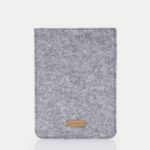 Deksel for PocketBook Basic Lux 3 | laget av filt og økologisk bomull | lys grå - former | Modell "LET"